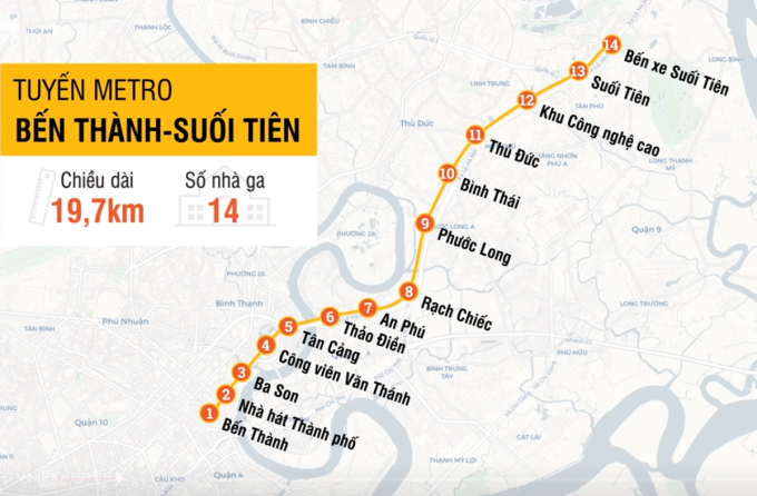 Metro No. 1 to pay ground in the center of Ho Chi Minh City before April 30th
