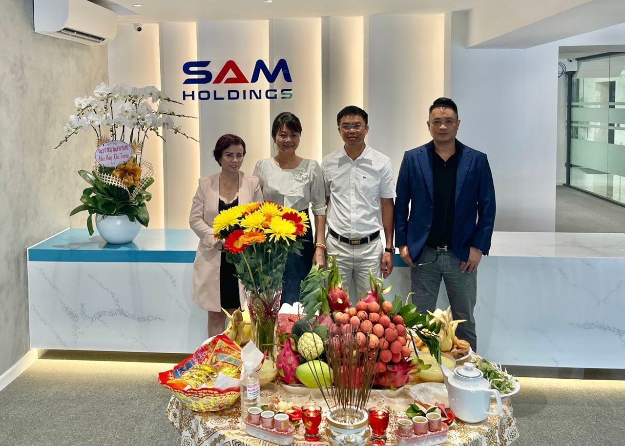 SCS CONGRATULATIONS SAM HOLDINGS CORPORATION OPENING NEW OFFICE