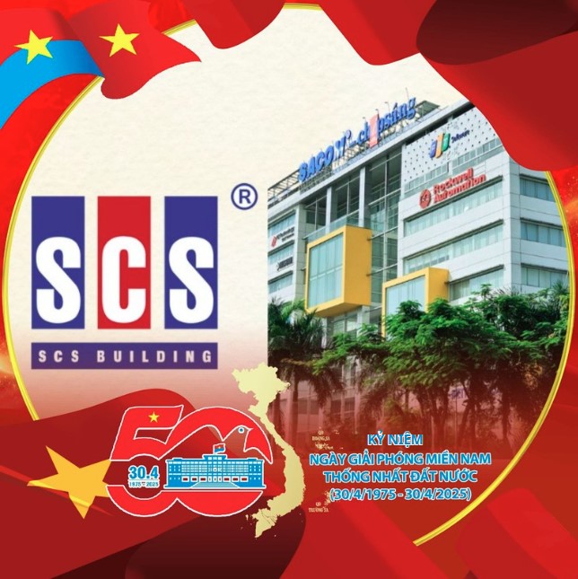 Tòa nhà SCS nhiệt liệt chào mừng kỷ niệm 50 năm Ngày Giải phóng Miền Nam, thống nhất đất nước (30/4/1975 - 30/4/2025)