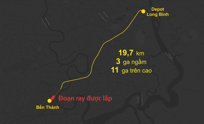 Metro Số 1 lắp đoạn ray ngầm cuối cùng