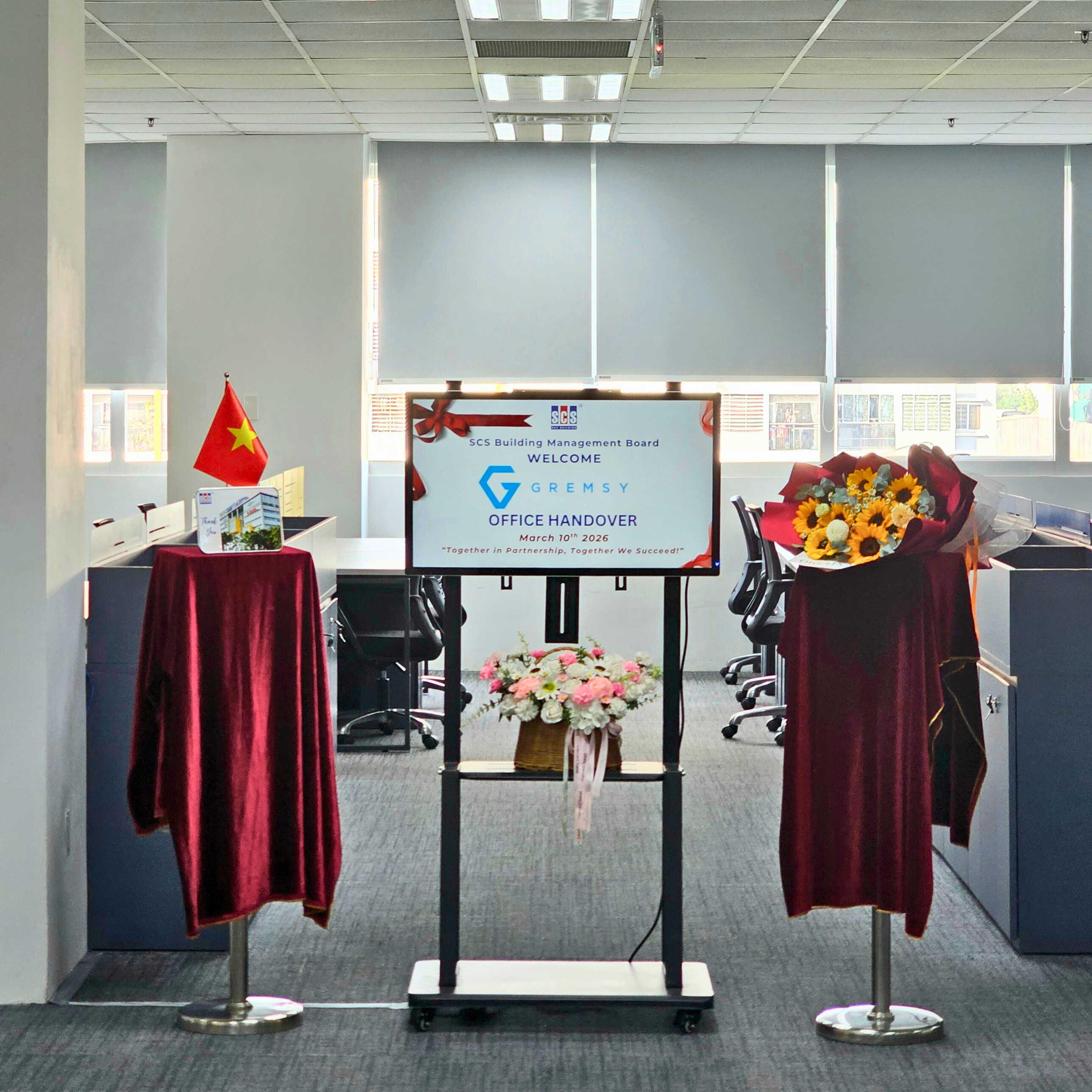 SCS CHÚC MỪNG CÔNG TY CỔ PHẦN GREMSY NHẬN BÀN GIAO VĂN PHÒNG MỚI TẠI TẦNG 7 TÒA NHÀ SCS