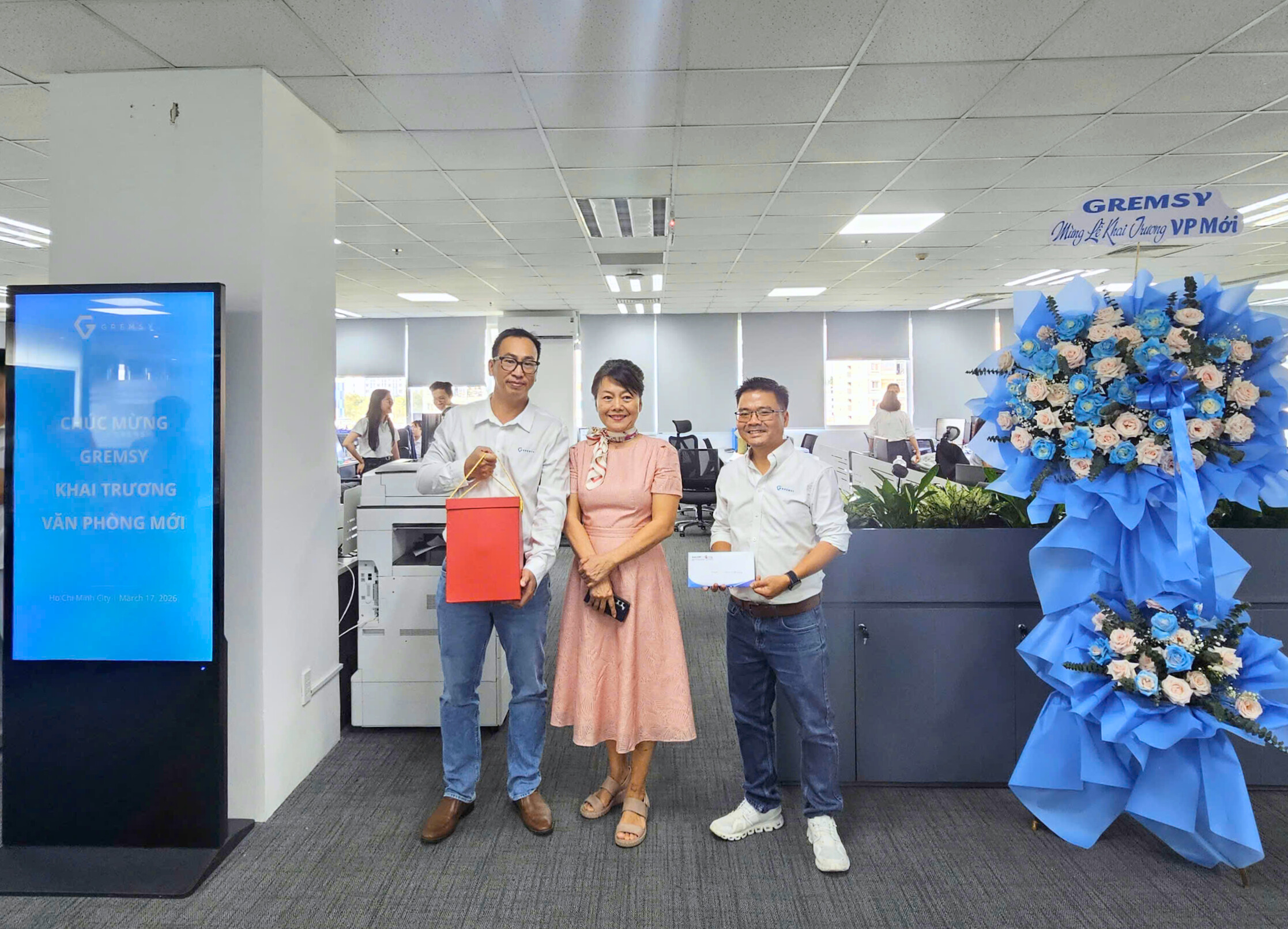 SCS CHÚC MỪNG CÔNG TY CỔ PHẦN GREMSY KHAI TRƯƠNG VĂN PHÒNG MỚI TẠI TẦNG 7 TÒA NHÀ SCS