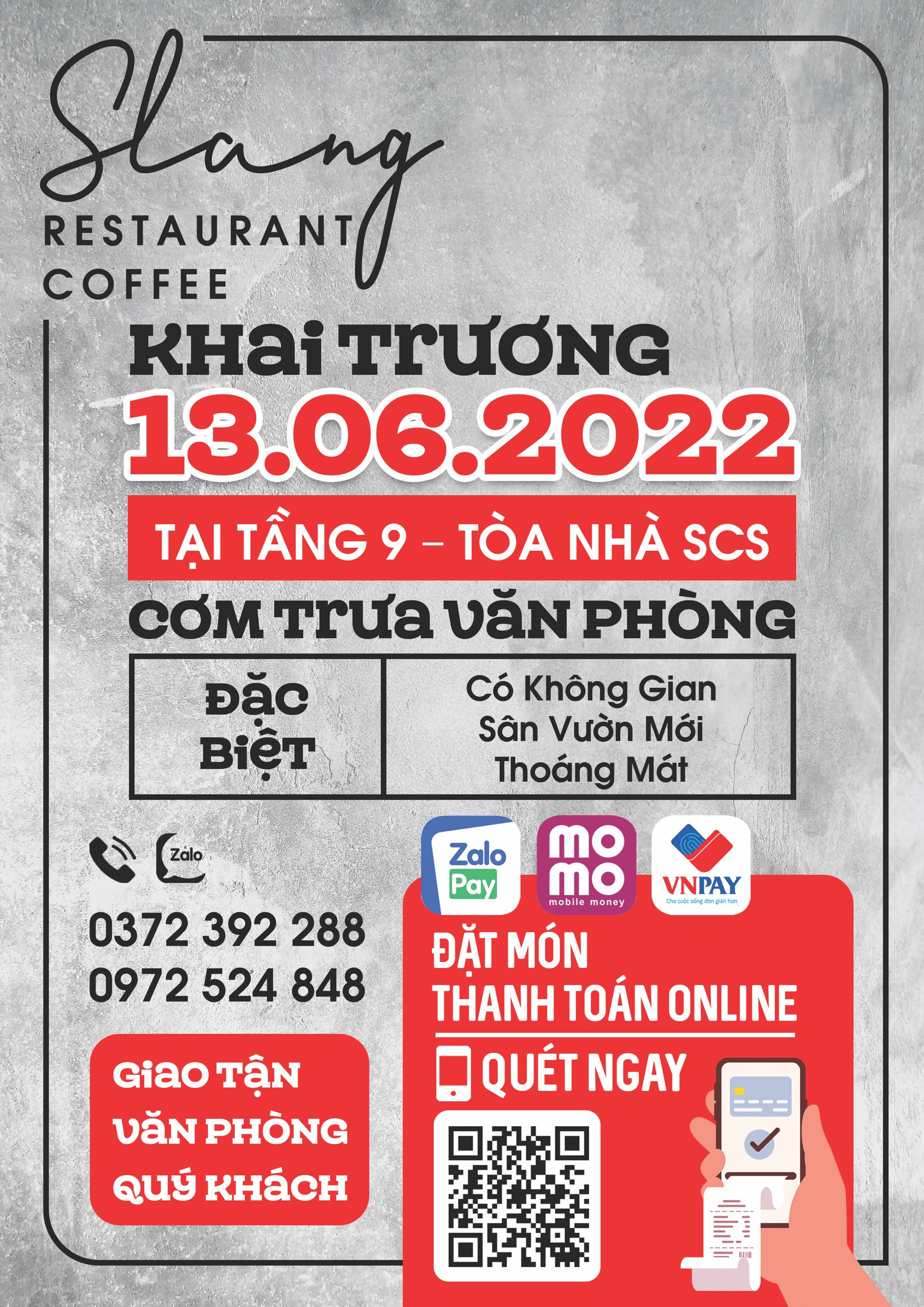 Tưng bừng khai trương Nhà hàng Slang tầng 9 tại toà nhà SCS