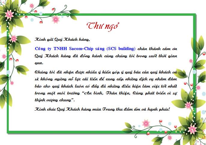 Thư ngỏ Quý Khách hàng mùa trung thu